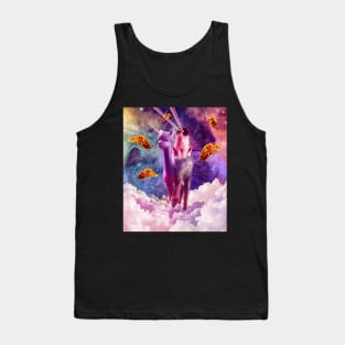 Cosmic Cat Riding Alpaca Unicorn Tank Top